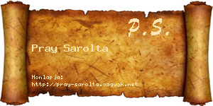 Pray Sarolta névjegykártya