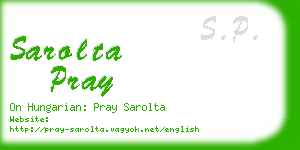 sarolta pray business card